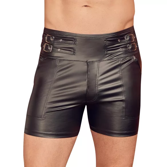 NEK - herreshorts - forlænget model med metalknap - sort - L