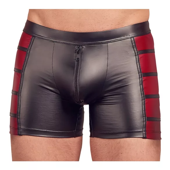 NEK - herreboxershorts med lynlås - rød sideindsats - sort - M