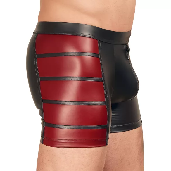 NEK - herreboxershorts med lynlås - rød sideindsats - sort - M