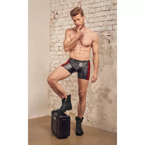 NEK - herreboxershorts med lynlås - rød sideindsats - sort - XL