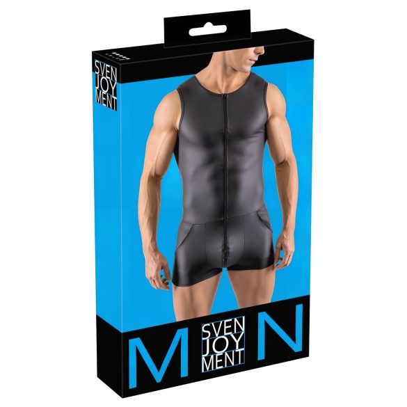 Svenjoyment - Ærmeløs kort herreoverall (sort)