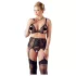Cottelli Plus Size - Lingerisæt i blonde - sort - store størrelser