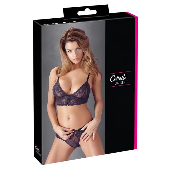 Cottelli - Blomstrende blonde-bh sæt (lilla)
