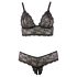 Cottelli Plus Size - Lace BH Sæt (Sort) - XXL