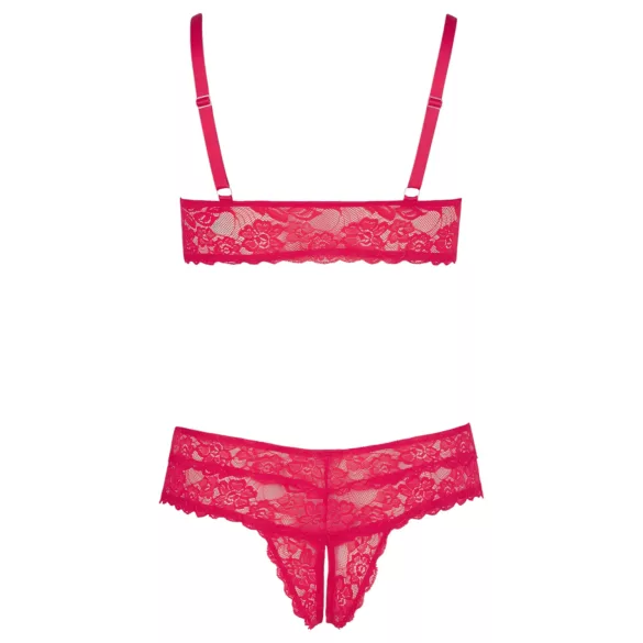 Cottelli Plus Size - bh sæt - blød blonde - rød