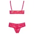 Cottelli Plus Size - bh sæt - blød blonde - rød