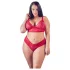 Cottelli Plus Size - bh sæt - blød blonde - rød - 2XL
