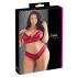 Cottelli Plus Size - blød blonde bh-sæt (rød) - 4XL