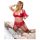 Cottelli Plus Size - alsidigt undertøjssæt (rød) - 90D/XL