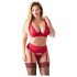 Cottelli Plus Size - alsidigt undertøjssæt (rød) - 95E/2XL