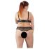 Cottelli Plus - Perle-bh-sæt i sort - XL