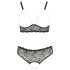 Cottelli Plus - Perle-bh-sæt i sort - XL