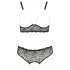 Cottelli Plus Size - bh sæt med perler - sort - 3XL