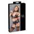 Cottelli Bondage - skinnende blonder lingeri sæt (4 dele) - M