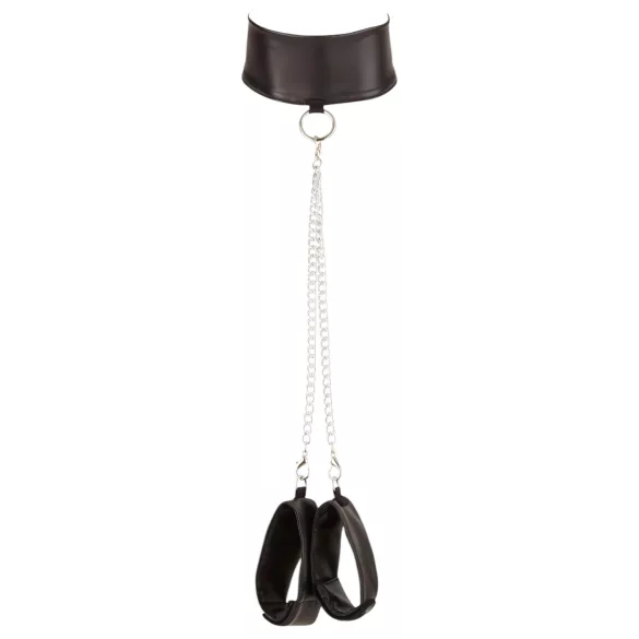 Cottelli Bondage - lingerisæt med blonder og glans - 4 dele - L