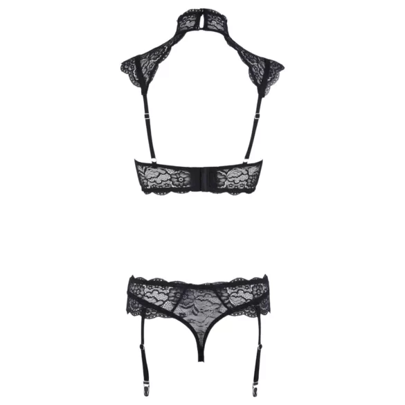Cottelli - blonde-bh sæt med krave (sort)