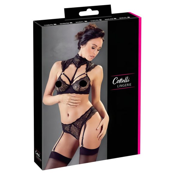 Cottelli - Krave- og blondesæt (sort) - 85C/L