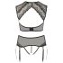 Cottelli Plus Size - Strass og blonde lingerisæt (sort)