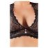 Cottelli Plus Size - Strass og blonde lingerisæt (sort) - 3XL