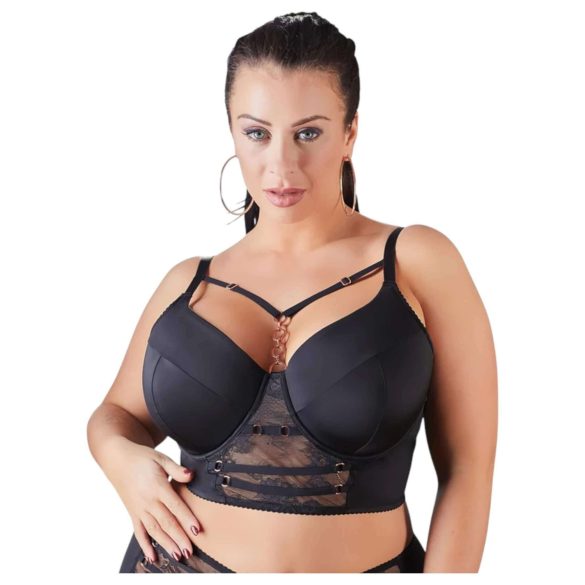 Cottelli Plus Size - stropløs blonde-bh (sort) - 90D