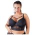 Cottelli Plus Size - stropløs blonde-bh (sort) - 90D