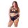 Cottelli Plus Size - Krydsstrop Bh og Trusser (Sort) - 85E/L