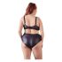 Cottelli Plus Size - Krydsstrop Bh og Trusser (Sort) - 85E/L