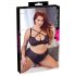 Cottelli Plus Size - Krydsstrop Bh og Trusser (Sort) - 85E/L