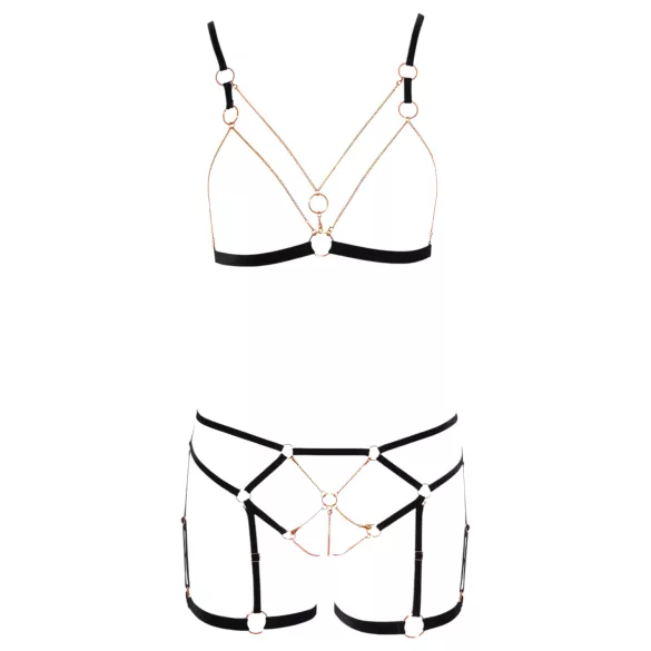 Cottelli - bodyharness med kæde - 2 dele - sort