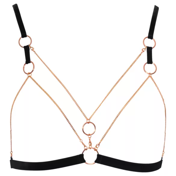 Cottelli - bodyharness med kæde - 2 dele - sort - L