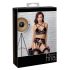 Abierta Fina - blonder lingeri trio (sort) - L