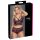 Cottelli Plus Size - Blomstret BH-sæt (sort-lilla)