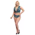 Cottelli Curves - korset blonde undertøjssæt (blå) - 2XL