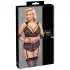 Cottelli Bondage Plus Size - blonde bh-sæt (sort)