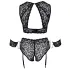 Cottelli Bondage Plus Size - blonde bh-sæt (sort) - 3XL