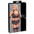 Cottelli Bondage Plus Size - blonde bh-sæt (sort) - 4XL