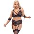 Cottelli Bondage Plus Size - blonde bh-sæt (sort) - 4XL
