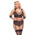 Cottelli Bondage Plus Size - blonde bh-sæt (sort) - 4XL