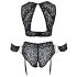 Cottelli Bondage Plus Size - blonde bh-sæt (sort) - 4XL