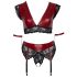 Cottelli Bondage Plus Size - blonde bh-sæt (rød) - 4XL