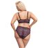 Cottelli Plus Size - gennemsigtigt mønstret bh-sæt (lilla)