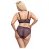 Cottelli Plus Size - gennemsigtigt mønstret bh-sæt (lilla) - 2XL