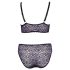 Cottelli Plus Size - gennemsigtigt mønstret bh-sæt (lilla) - 2XL