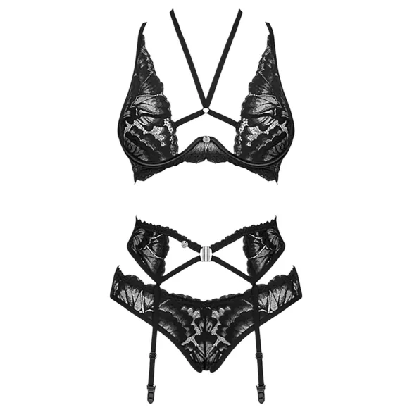Obsessive Alessya - blondelingeri sæt (sort) - M/L