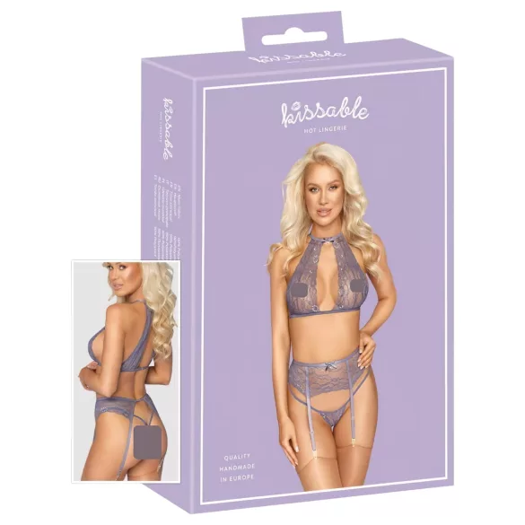 Kissable - blonde undertøjssæt (lilla) - L/XL