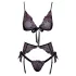 Kissable - pink-lilla broderi bh-sæt (sort) - L/XL