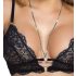 Abierta Fina - Åben blonde-bh sæt (sort) - XL