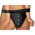 Cottelli Bondage - skinnende BH-sæt med manchetter (sort) - M