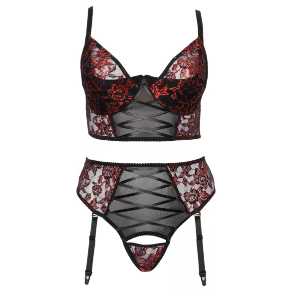 Cottelli Plus Size - bh sæt - rød - store størrelser