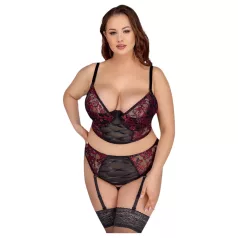  Cottelli Plus Size - bh sæt - rød - store størrelser - 90C/XL